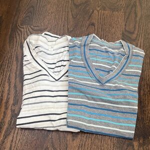lululemon athletica Gray and White Striped Tees